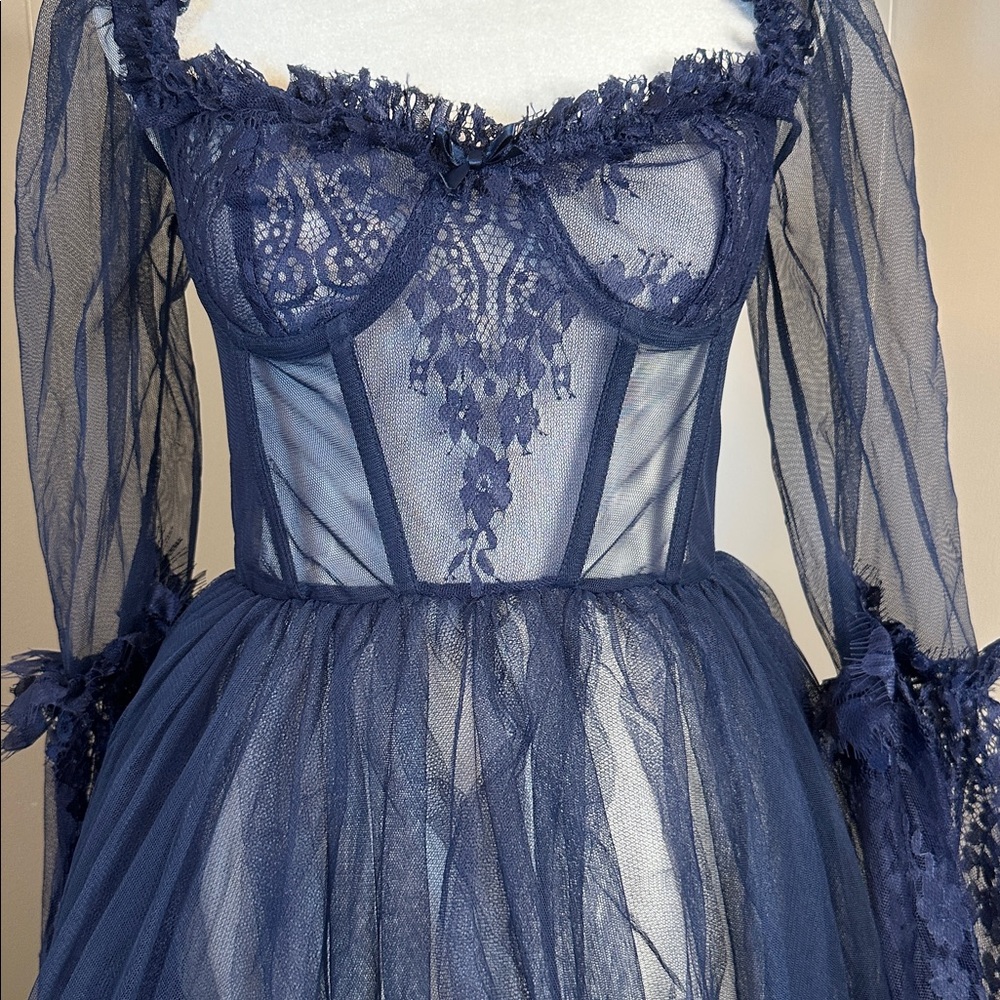 NWT Dolls Kill Dance with Death Maxi Dress - Navy - Picture 15 of 15